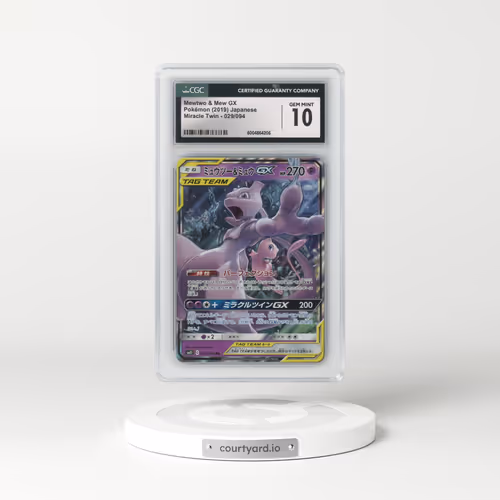 2019 Miracle Twin #029/094 Mewtwo & Mew GX - Holo (CGC 10 GEM MINT)