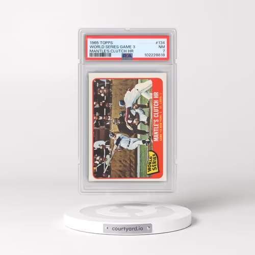 1965 Topps #134 World Series Game 3 - Mantle's Clutch HR (PSA 7 NM)