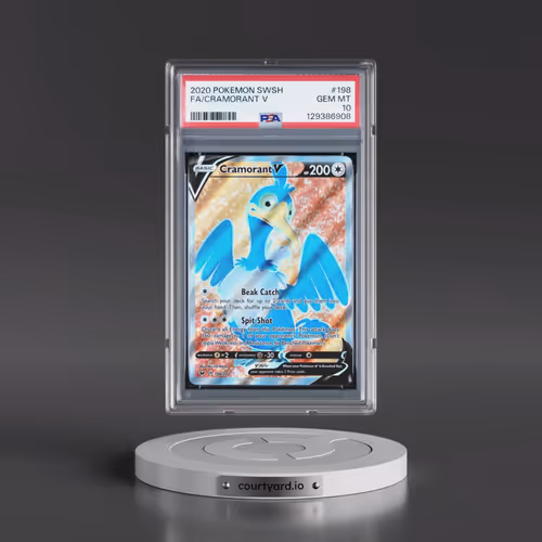 2020 Pokémon Sword & Shield #198 Cramorant V - Holo Full Art (PSA 10 GEM MINT)