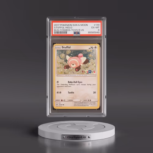 2017 Pokémon Sun & Moon Burning Shadows #110 Stufful - Holo Cosmos-Toys R US (PSA 6 EX-MT)