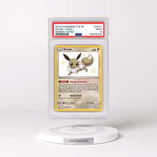 2019 Pokémon Sun & Moon Hidden Fates #SV41 Eevee - Holo (PSA 9 MINT)