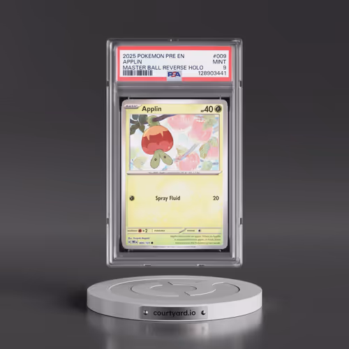 2025 Pokémon Pre EN-Prismatic Evolutions #009 Applin - Reverse Holo Master Ball (PSA 9 MINT)