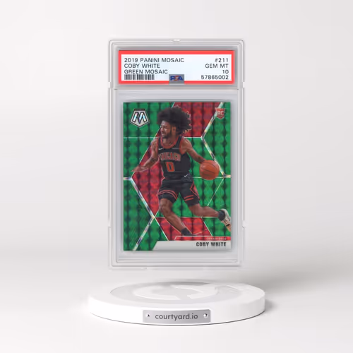 2019 Panini Mosaic #211 Coby White - Green Mosaic (PSA 10 GEM MINT)