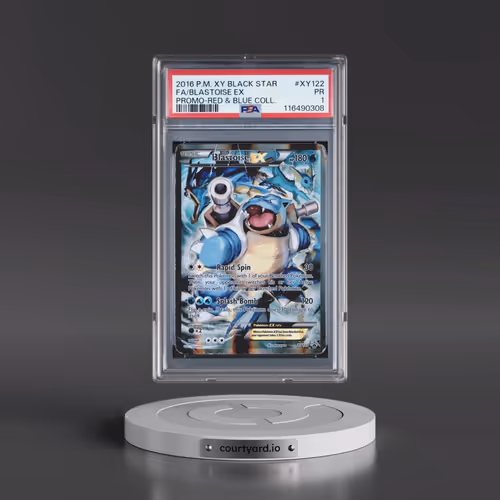 2016 Pokémon XY Black Star Promo #XY122 Blastoise EX - Holo Full Art Red & Blue Collection (PSA 1 PR