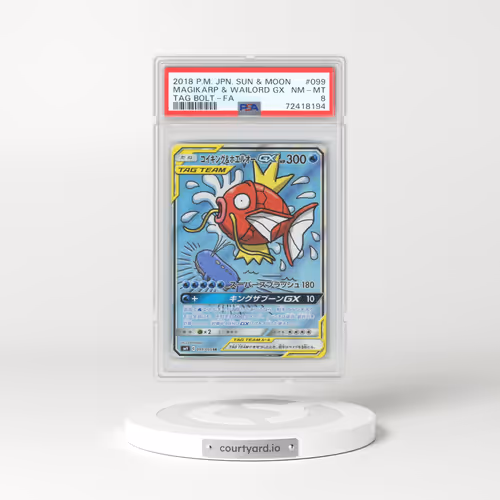2018 Pokémon Sun & Moon Tag Bolt #099 Magikarp & Wailord GX - Holo Full Art (PSA 8 NM-MT)