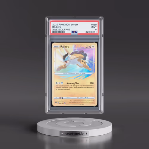 2020 Pokémon Sword & Shield Vivid Voltage #050 Raikou (PSA 9 MINT)