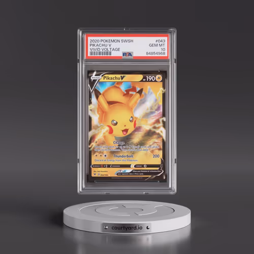 2020 Pokémon Sword & Shield Vivid Voltage #043 Pikachu V - Holo (PSA 10 GEM MINT)