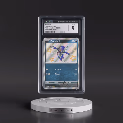 2024 Paldean Fates - PAF EN #185/091 Pawniard - Shiny Rare Holo (CGC 9 MINT)