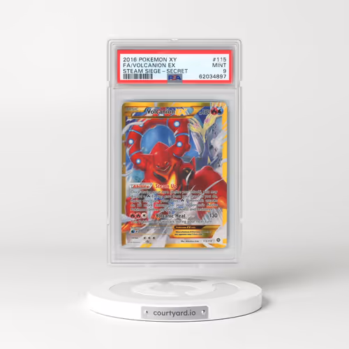 2016 Pokémon XY Steam Siege #115 Volcanion EX - Holo Full Art Secret (PSA 9 MINT)