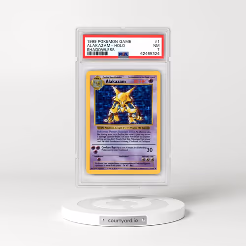 1999 Pokémon Game #1 Alakazam - Holo Shadowless (PSA 7 NM)