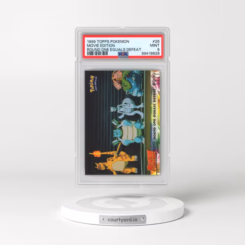 1999 Topps Pokémon the Movie Edt #26 Movie Edition - Round One Equals Defeat (PSA 9 MINT)