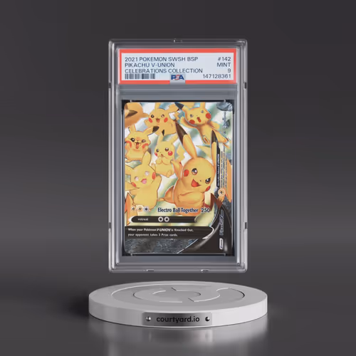 2021 Pokémon Swsh Black Star Promo #142 Pikachu V-Union - Celebrations Collection (PSA 9 MINT)
