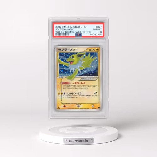 2007 Pokémon World Champions Pack #027 Jolteon - 1st Edition Holo Gold Star (PSA 8 NM-MT)