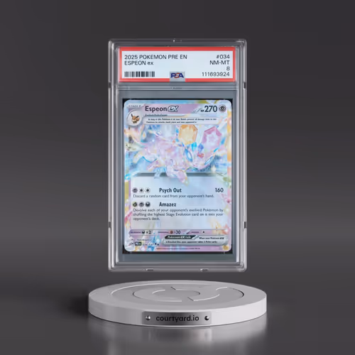 2025 Pokémon Pre EN-Prismatic Evolutions #034 Espeon EX - Holo (PSA 8 NM-MT)