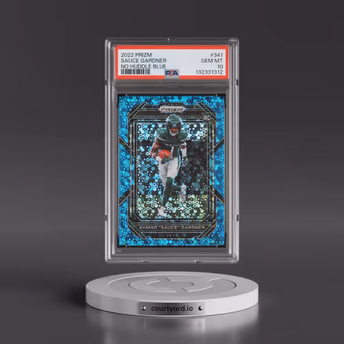 2022 Panini Prizm #341 Ahmad "Sauce" Gardner - No Huddle Blue (PSA 10 GEM MINT)
