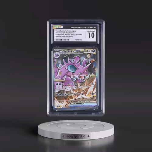 2025 Pokémon SV10-Glory of Team Rocket #126 Team Rocket's Nidoking EX - Holo Special Art Rare (CGC 1