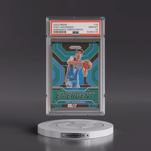 2022 Panini Prizm Emergent #16 Chet Holmgren - Green Prizm (PSA 10 GEM MINT)