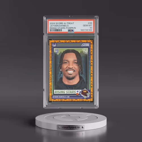 2024 Panini Score-A-Treat Rising Stars #26 Jayden Daniels - Pumpkin (PSA 10 GEM MINT)
