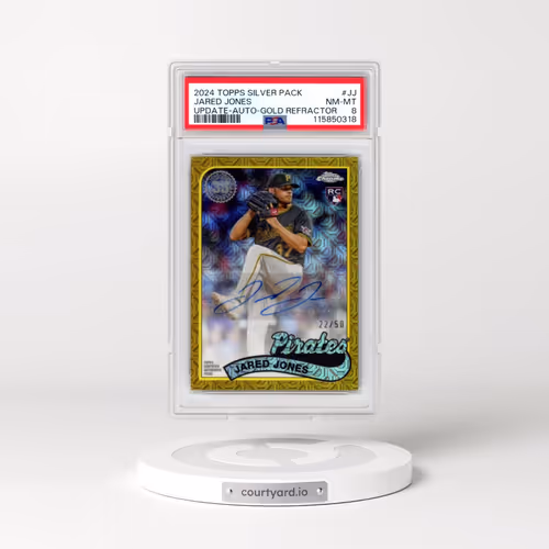 2024 Topps Silver Pack 1989 Chrome Promo #JJ Jared Jones - Update-Autograph-Gold Refractor (PSA 8 NM
