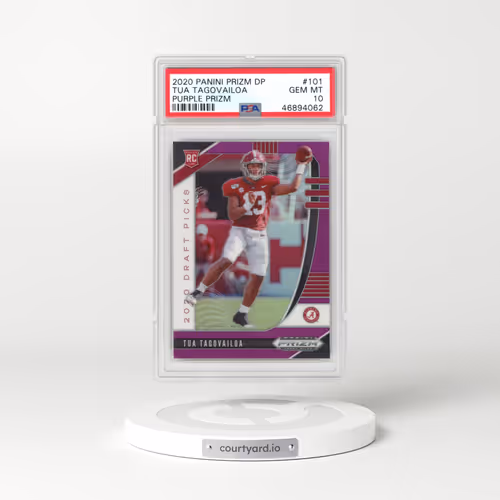2020 Panini Prizm Draft Picks #101 Tua Tagovailoa - Purple Prizm (PSA 10 GEM MINT)