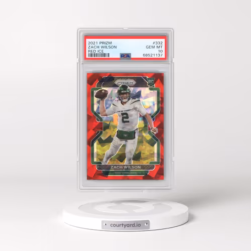 2021 Panini Prizm #332 Zach Wilson - Red Ice (PSA 10 GEM MINT)