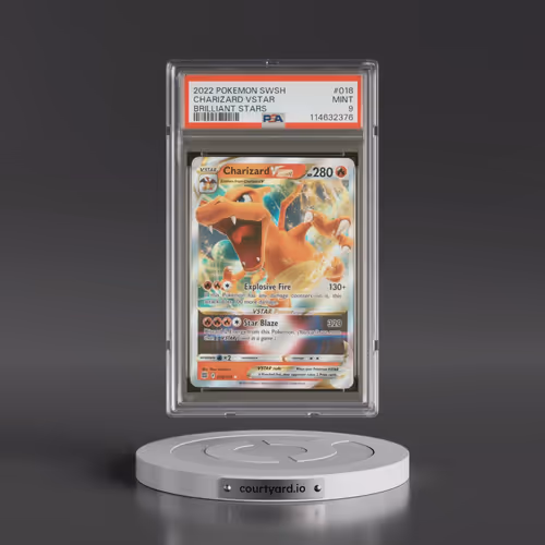 2022 Pokémon Sword & Shield Brilliant Stars #018 Charizard Vstar (PSA 9 MINT)
