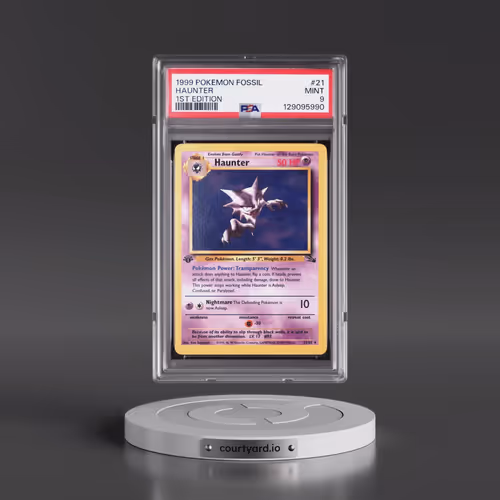 1999 Pokémon Fossil #21 Haunter - 1st Edition (PSA 9 MINT)