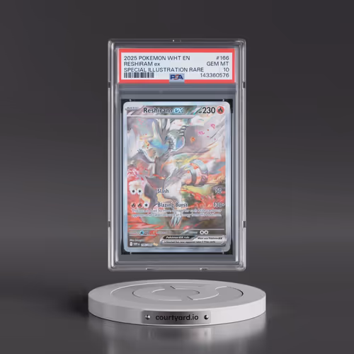 2025 Pokémon Wht EN-White Flare #166 Reshiram EX - Holo Special Illustration Rare (PSA 10 GEM MINT)