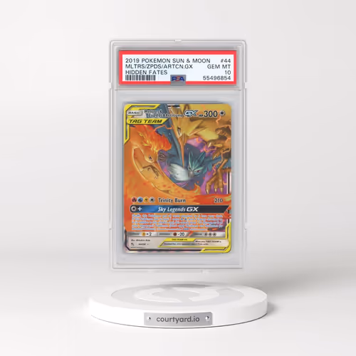 2019 Pokémon Sun & Moon Hidden Fates #44 Moltres & Zapdos & Articuno GX - Holo (PSA 10 GEM MINT)