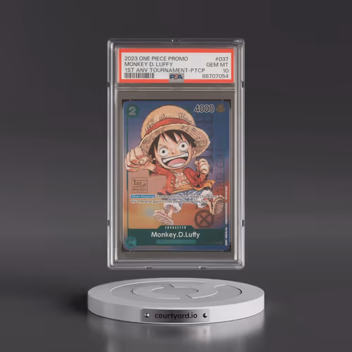 2023 One Piece Promos #037 Monkey D. Luffy - 1st Anniversary Tournament-Participation (PSA 10 GEM MI