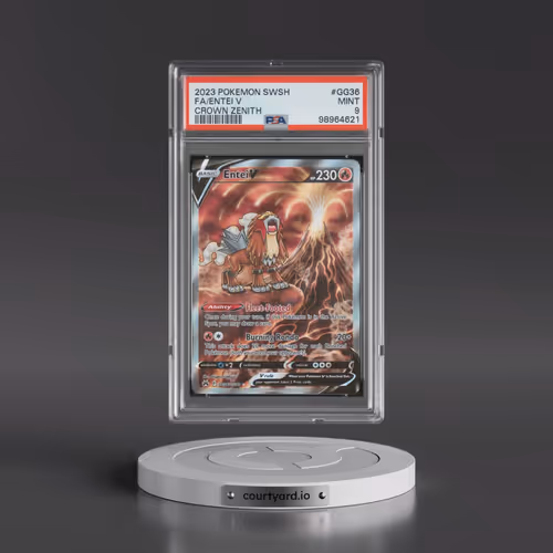 2023 Pokémon Sword and Shield Crown Zenith #GG36 Entei V - Holo Full Art (PSA 9 MINT)