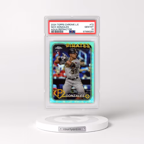 2024 Topps Chrome Logofractor Edition #72 Nick Gonzales - Aqua Refractor (PSA 10 GEM MINT)
