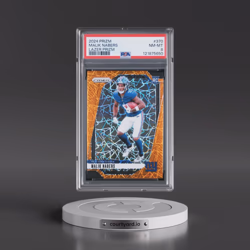 2024 Panini Prizm #370 Malik Nabers - Lazer Prizm (PSA 8 NM-MT)