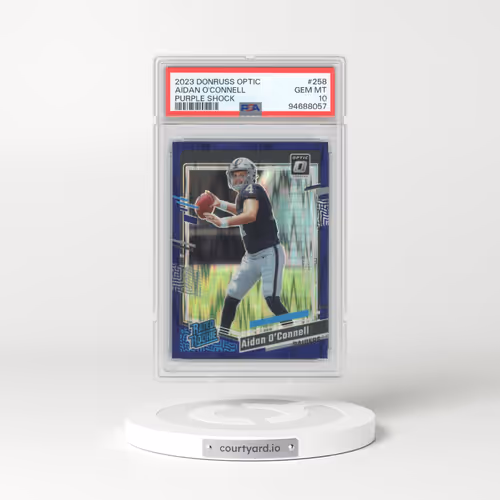 2023 Panini Donruss Optic #258 Aidan O'Connell - Purple Shock (PSA 10 GEM MINT)