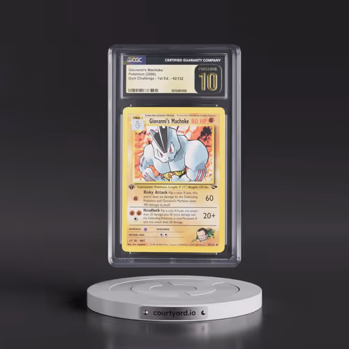 2000 Gym Challenge #42/132 Giovanni's Machoke - 1st Edition 1st Edition (CGC 10 PRISTINE)