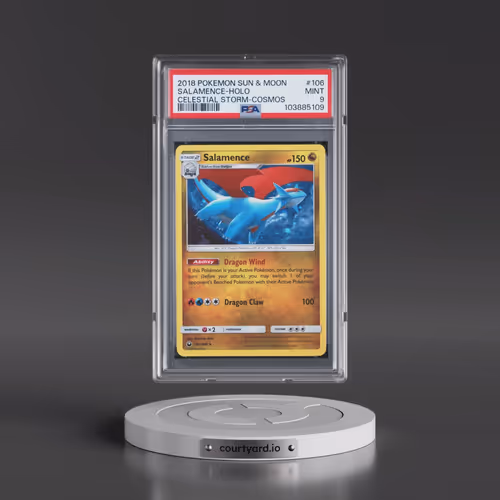 2018 Pokémon Sun & Moon Celestial Storm #106 Salamence - Holo Cosmos (PSA 9 MINT)