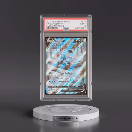 2021 Pokémon Sword & Shield Evolving Skies #175 Glaceon V - Holo Full Art (PSA 9 MINT)