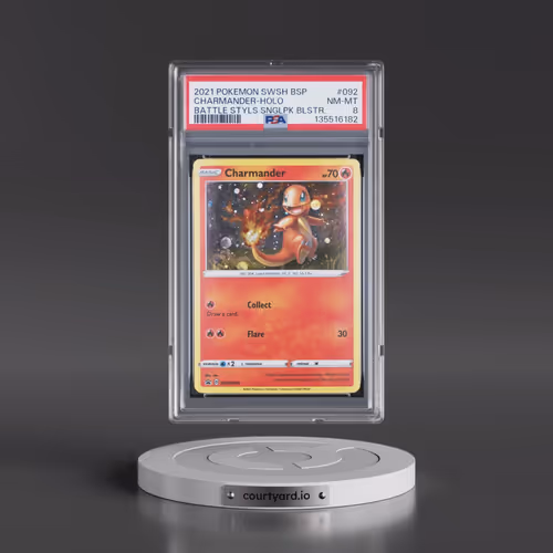 2021 Pokémon Swsh Black Star Promo #092 Charmander - Holo Battle Styles Single Pack Blister (PSA 8 N