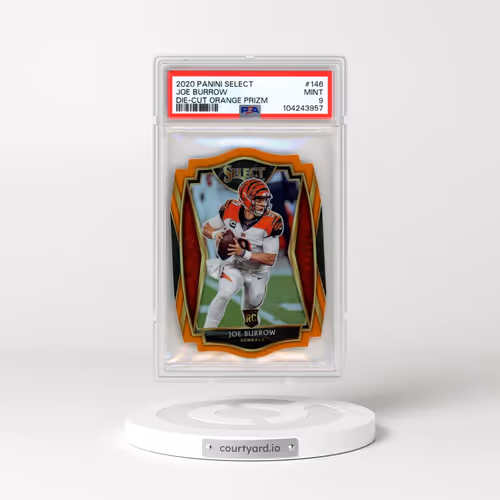 2020 Panini Select #146 Joe Burrow - Die-Cut Orange Prizm (PSA 9 MINT)
