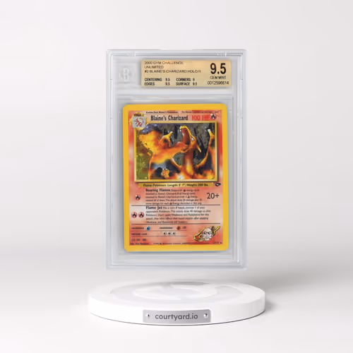2000 Gym Challenge #2 Blaine's Charizard - Error Fighting Symbol Holo (BGS 9.5 GEM MINT)