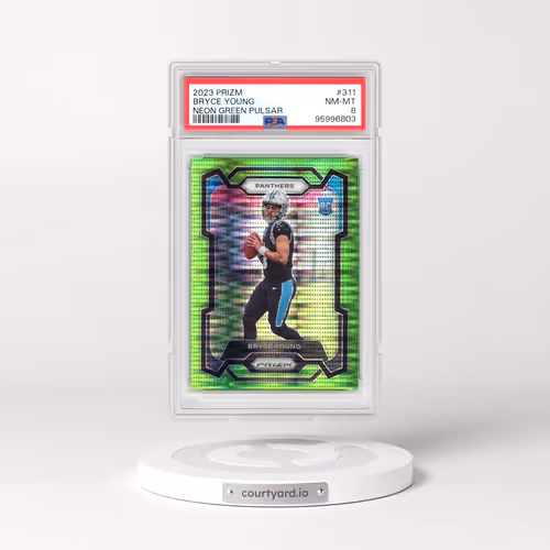2023 Panini Prizm #311 Bryce Young - Neon Green Pulsar (PSA 8 NM-MT)