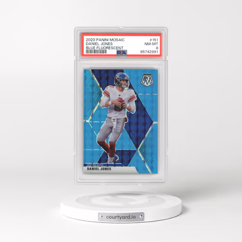 2020 Panini Mosaic #151 Daniel Jones - Blue Fluorescent (PSA 8 NM-MT)