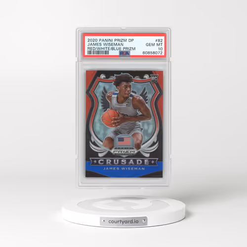 2020 Panini Prizm Draft Picks #82 James Wiseman - Red/White/Blue Prizm (PSA 10 GEM MINT)
