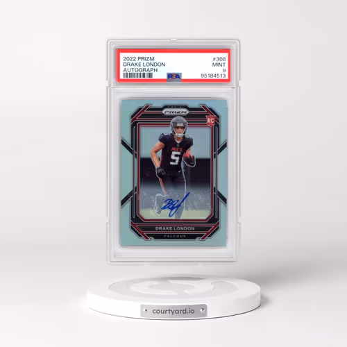 2022 Panini Prizm #308 Drake London - Autograph (PSA 9 MINT)