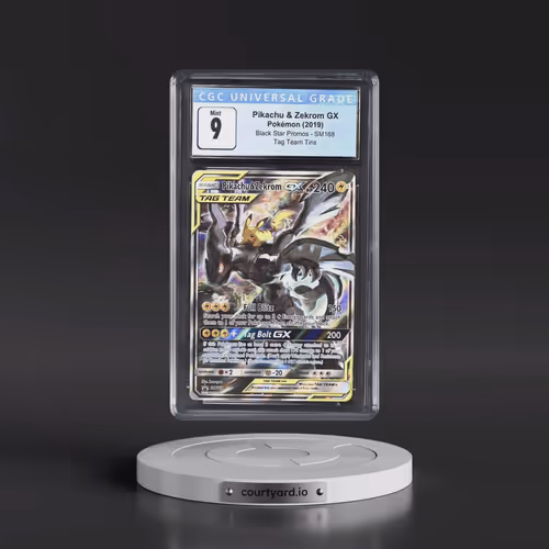 2016 Black Star Promos - Sun & Moon #SM168 Pikachu & Zekrom GX - Tag Team Tin (Holo) (CGC 9 MINT