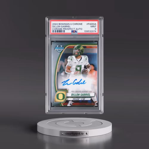 2024 Bowman University Chrome Bowman Chrome Prospect Autographs #PADGA Dillon Gabriel (PSA 9 MINT)