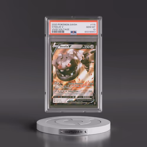 2020 Pokémon Sword & Shield Vivid Voltage #115 Steelix V - Holo (PSA 10 GEM MINT)