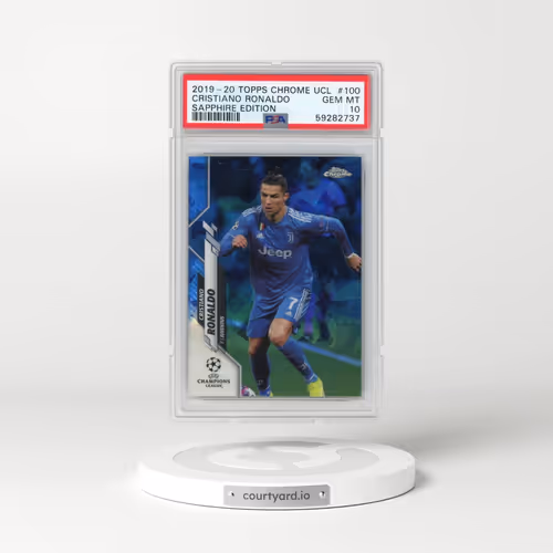 2019 Topps Chrome UEFA Champions League Sapphire Edition #100 Cristiano Ronaldo (PSA 10 GEM MINT)