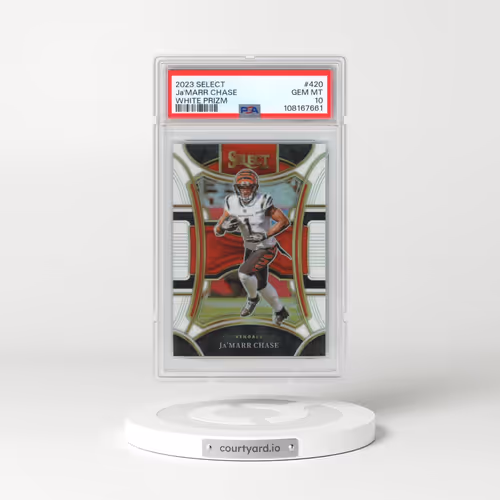 2023 Panini Select #420 JA'Marr Chase - White Prizm (PSA 10 GEM MINT)