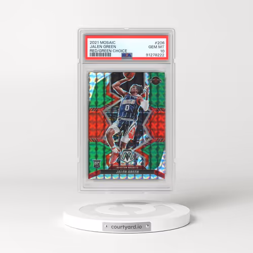 2021 Panini Mosaic #206 Jalen Green - Red/Green Choice (PSA 10 GEM MINT)